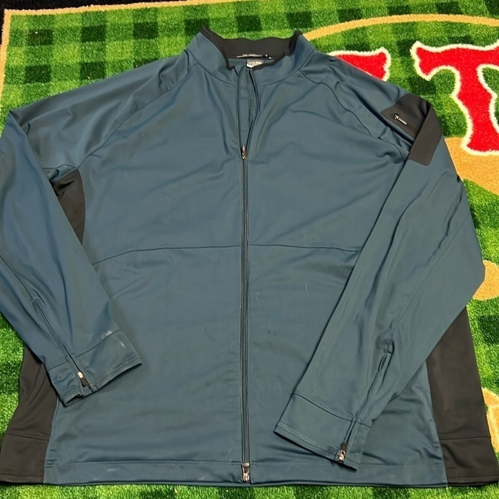Nike Tiger Woods Platinum Golf Jacket Blue Mens Size XXL Nike Fit Dry